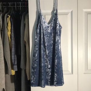 Blue velvet dress